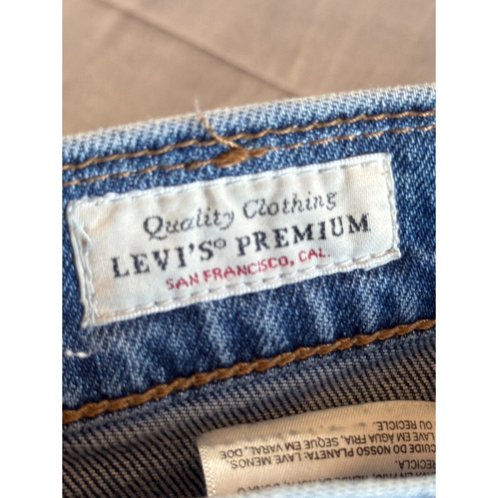 Levis 514 Straight Jeans Mens 34x32 (Actual 34x29) Blue Mid Rise Regular Fit - Picture 11 of 16